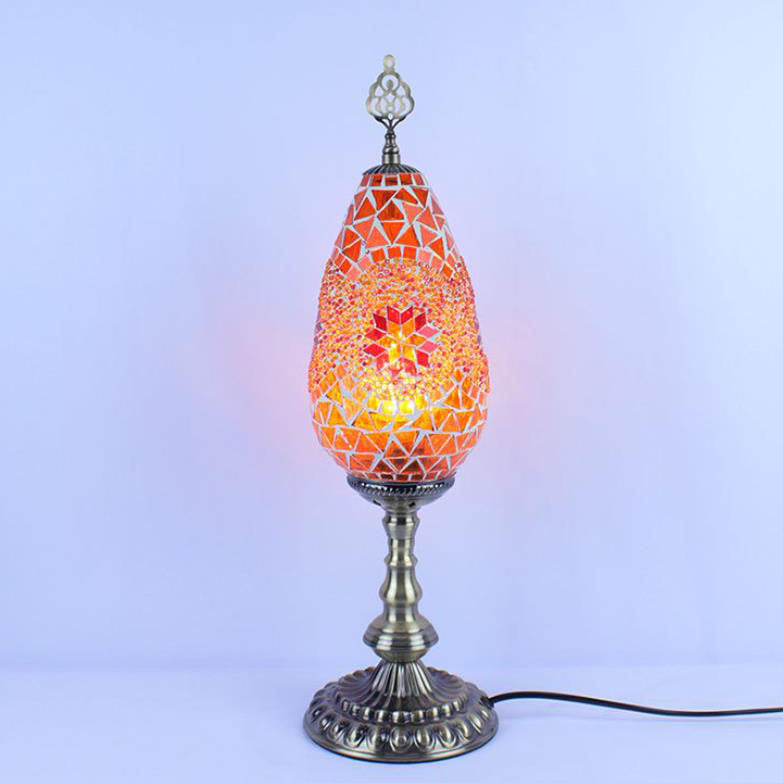 Bohemian Stained Glass Oval Table Lamp