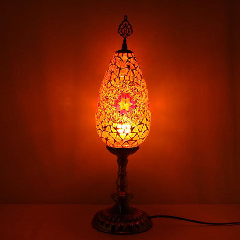 Bohemian Stained Glass Oval Table Lamp