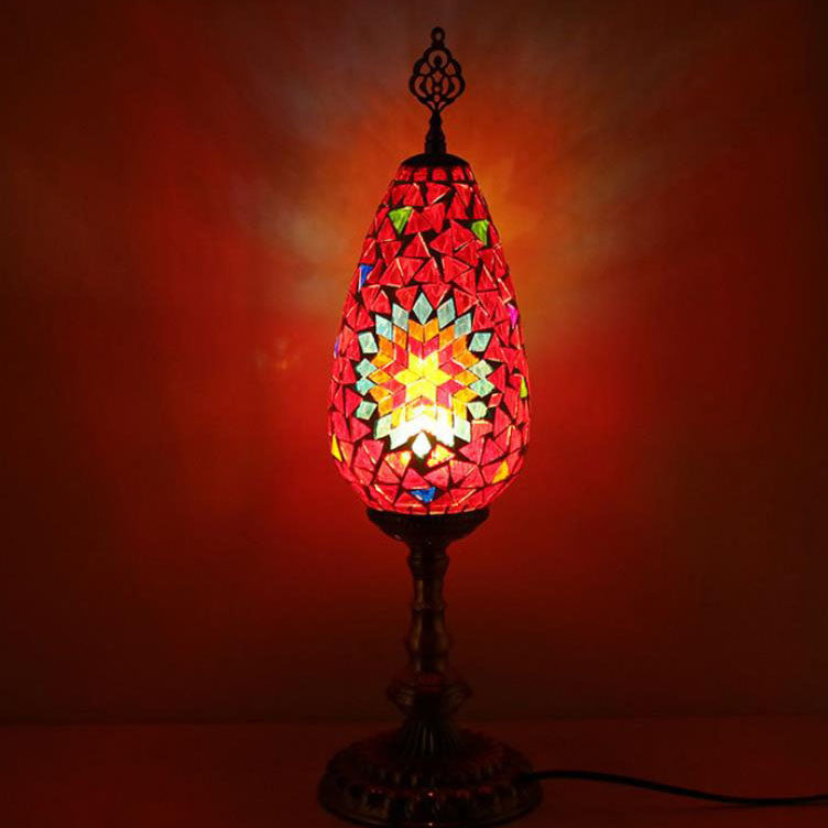 Bohemian Stained Glass Oval Table Lamp