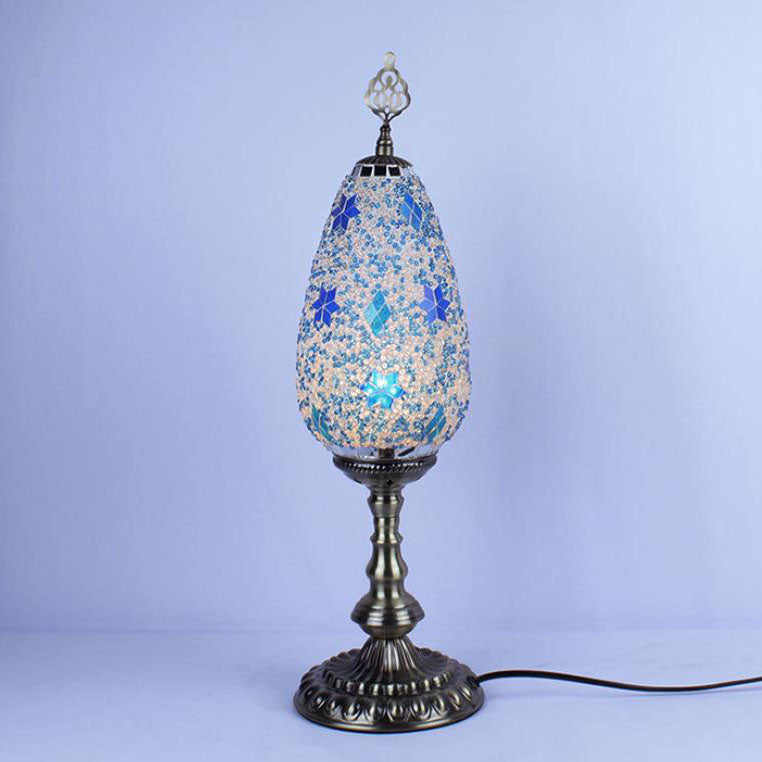 Bohemian Stained Glass Oval Table Lamp