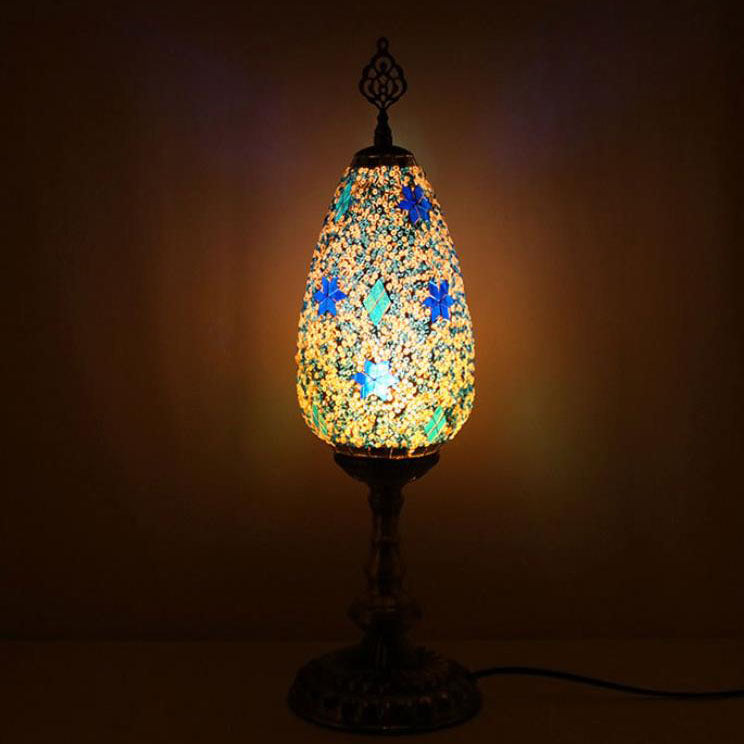 Bohemian Stained Glass Oval Table Lamp