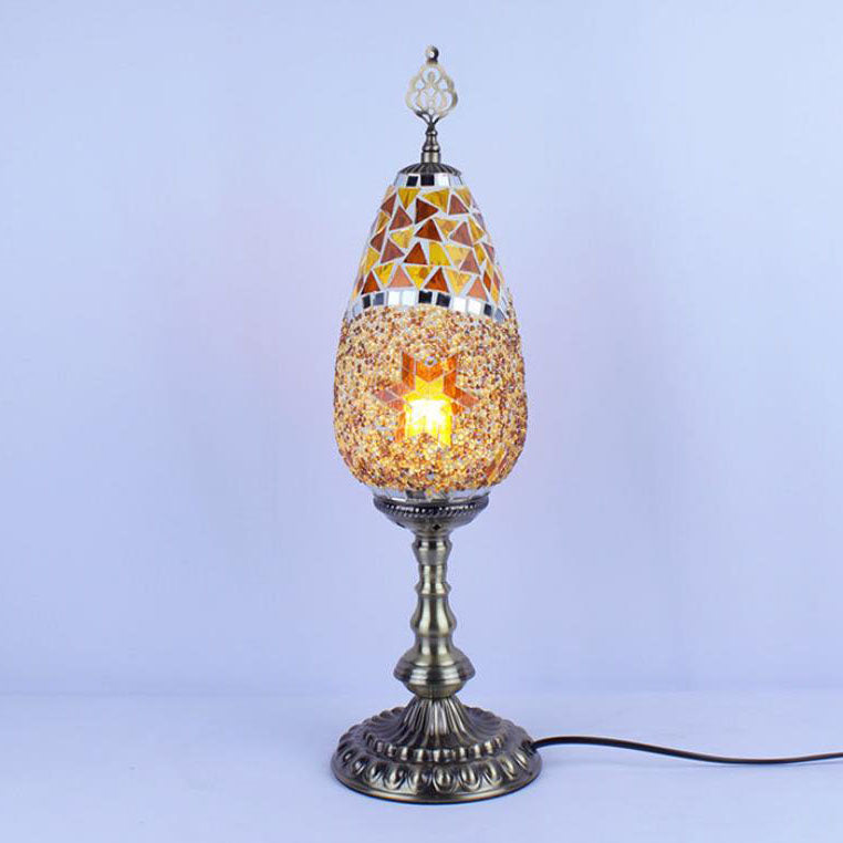 Bohemian Stained Glass Oval Table Lamp