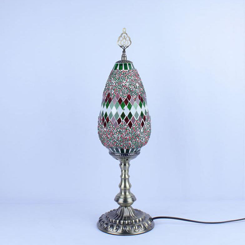 Bohemian Stained Glass Oval Table Lamp