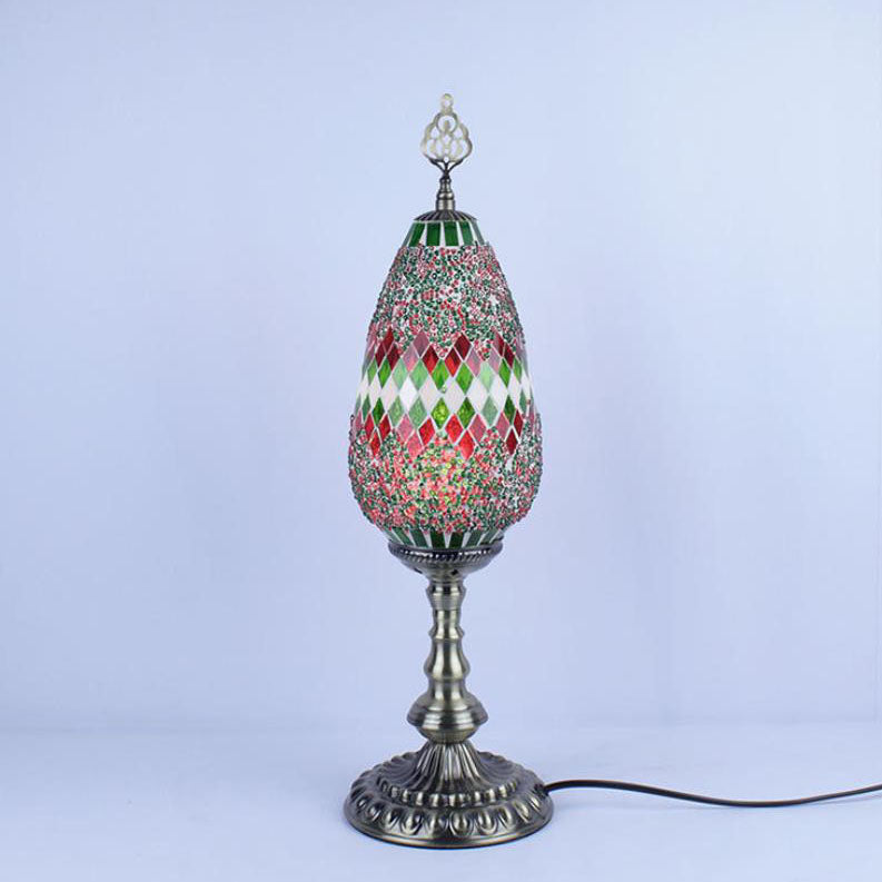 Bohemian Stained Glass Oval Table Lamp