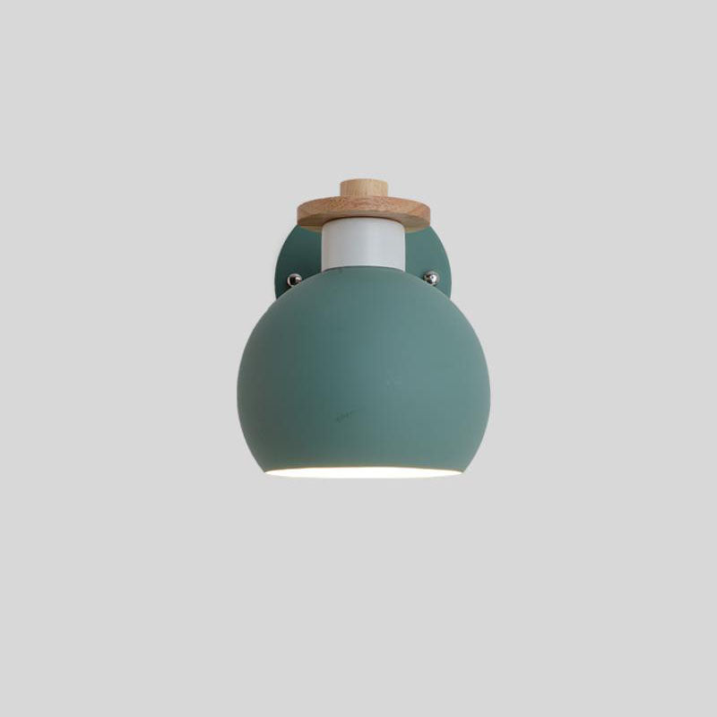 Dome Wood Macaroon Wall Lamp