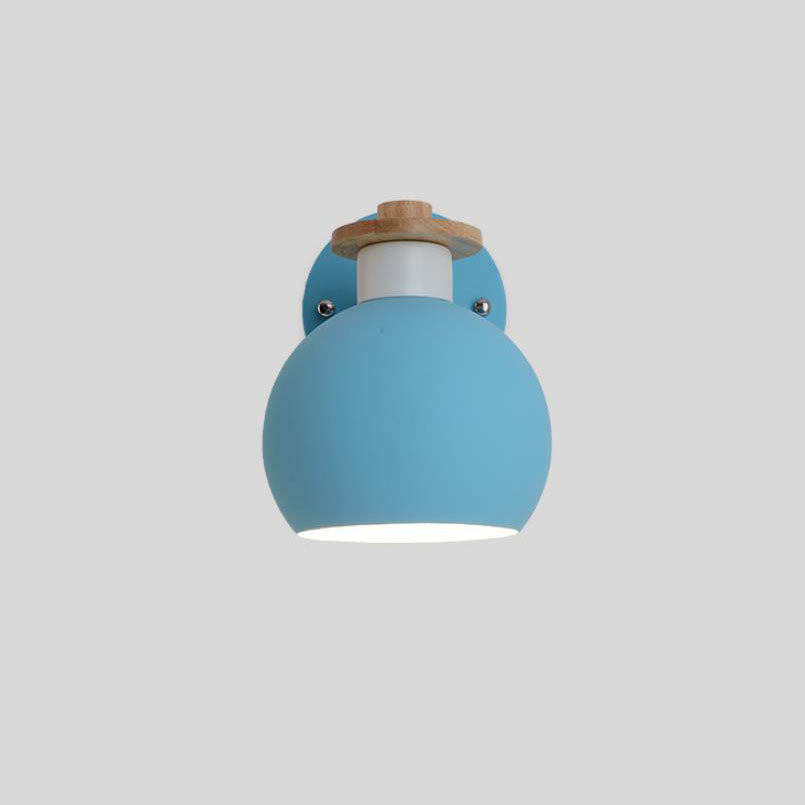Dome Wood Macaroon Wall Lamp
