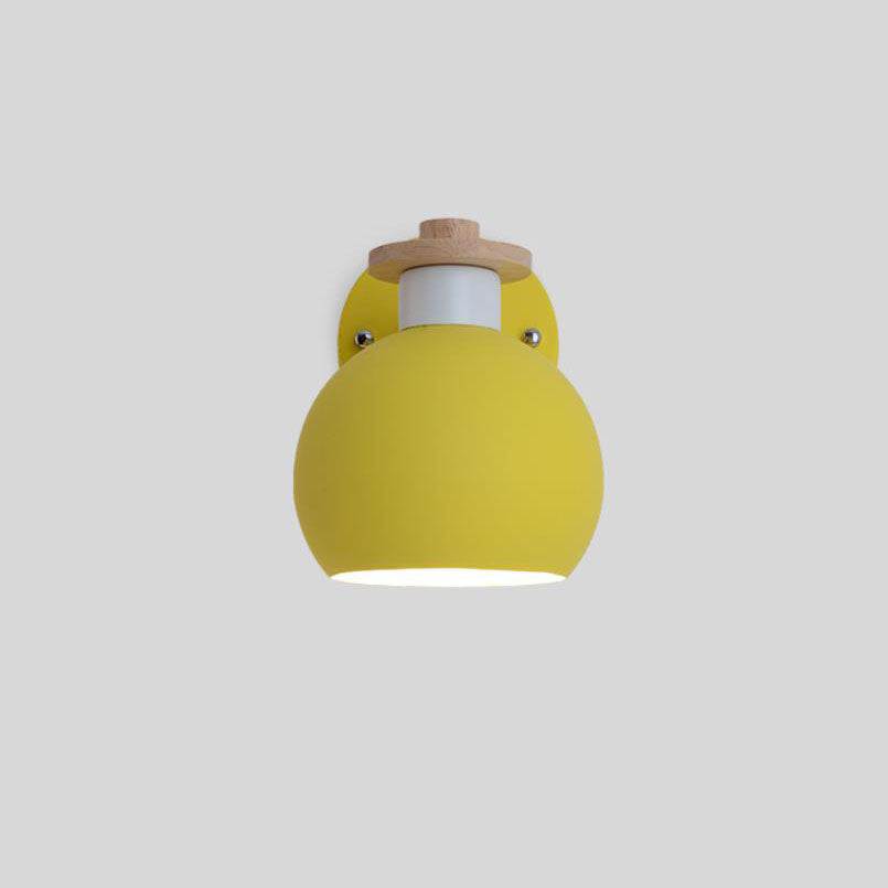 Dome Wood Macaroon Wall Lamp