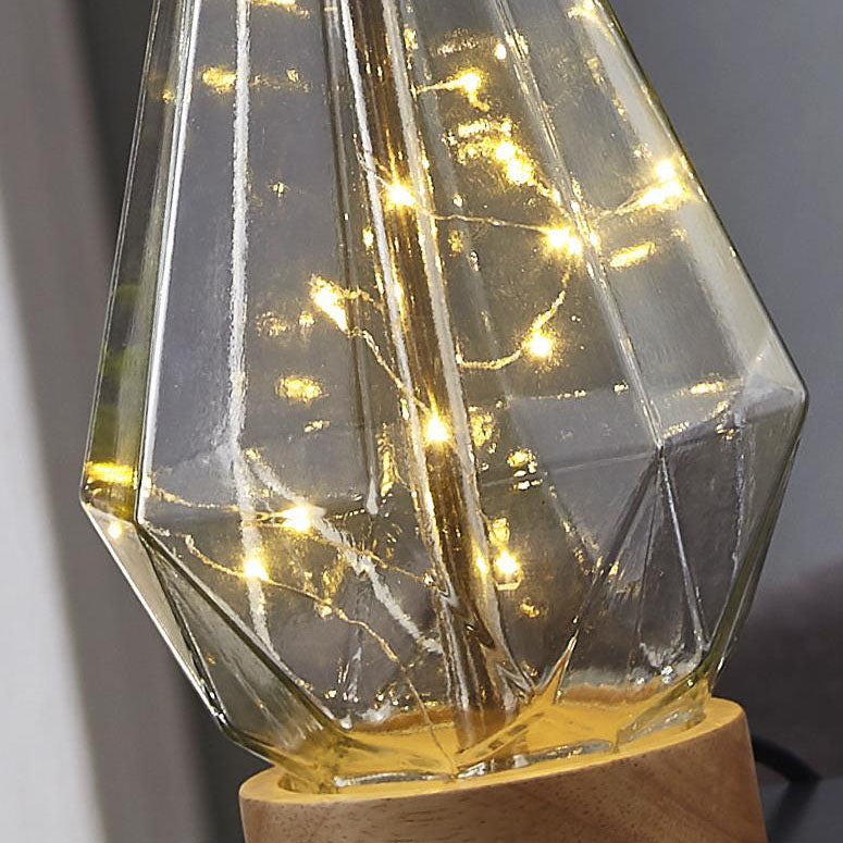 Fabric Glass Rhombus Table Lamp