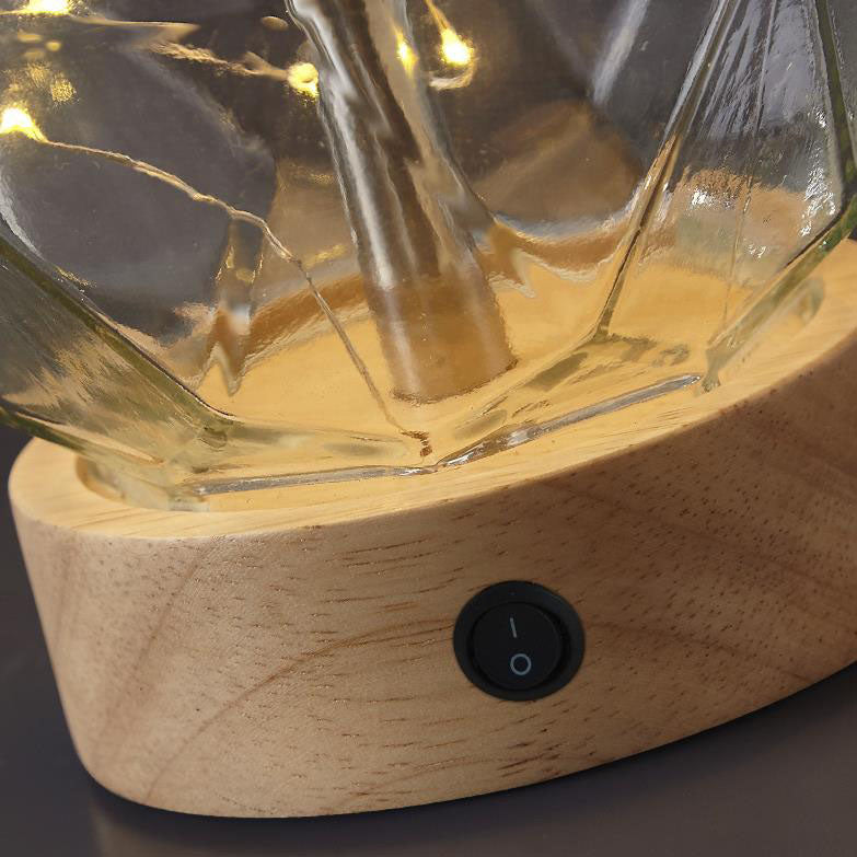 Fabric Glass Rhombus Table Lamp