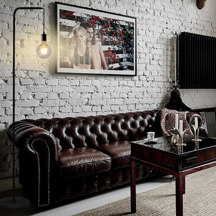 Black Iron Long Pole Floor Lamp