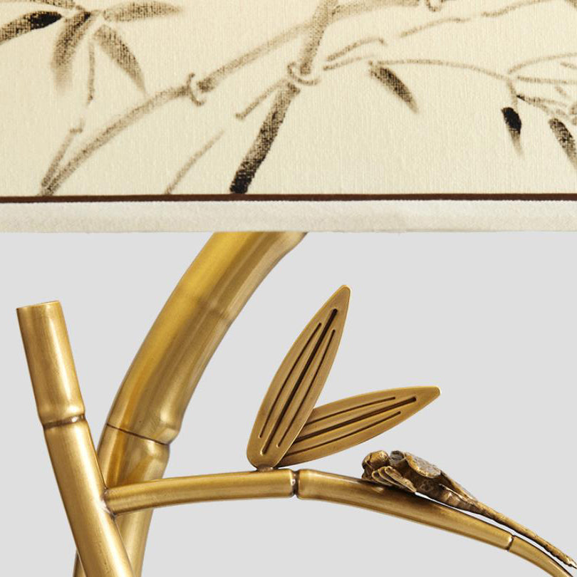 Fabric Bamboo Leaf Decoration Table Lamp