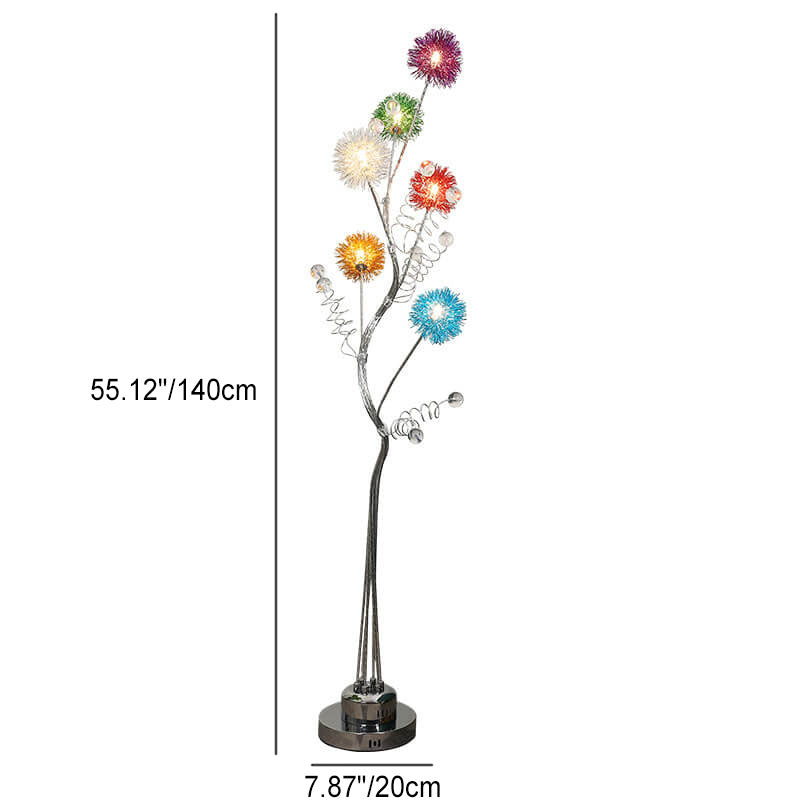 Creative Aluminum Weaving Balls 6-Light Floor Lamp