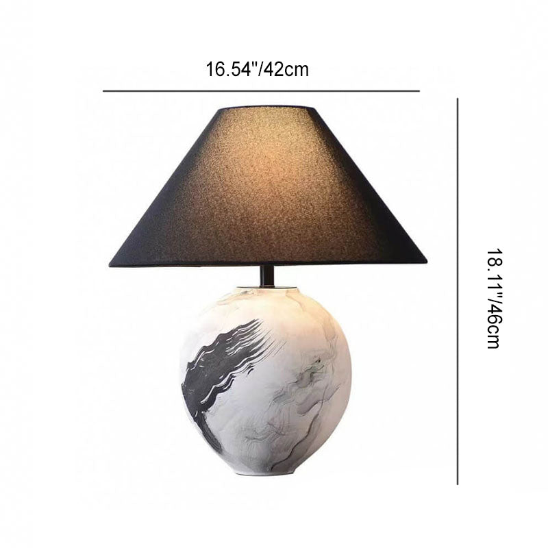 Ink Painting Decorative Ceramic Table Lamp