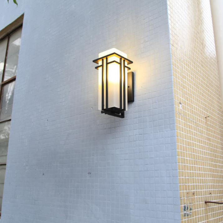 Rectangular Glass Lampshade Outdoor Light