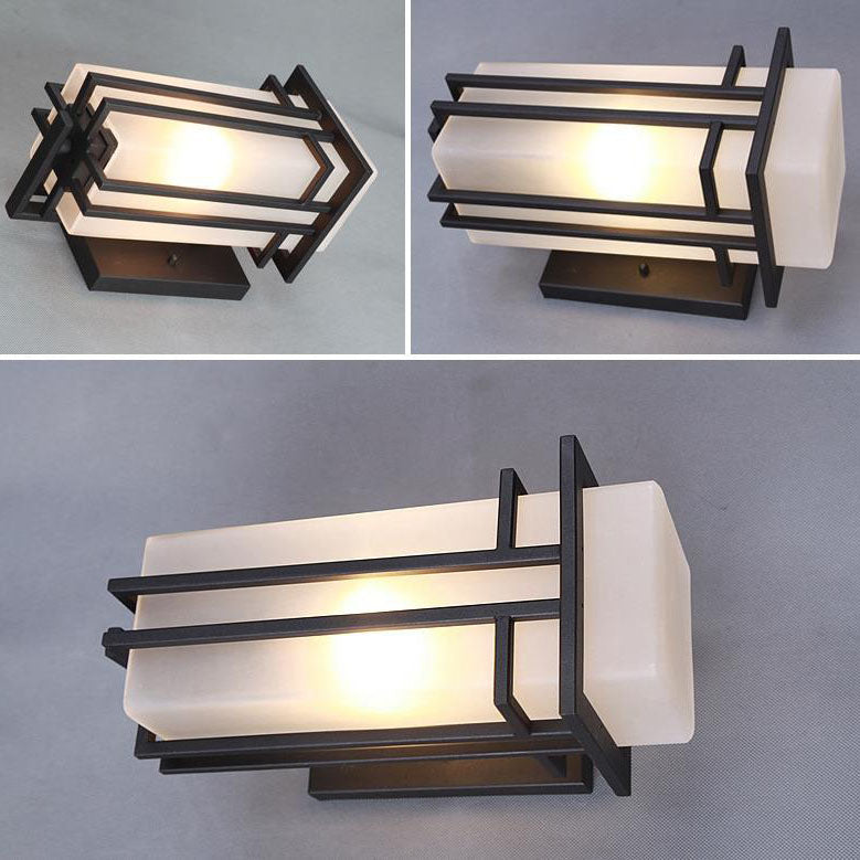 Rectangular Glass Lampshade Outdoor Light