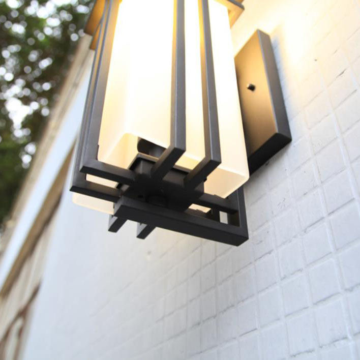 Rectangular Glass Lampshade Outdoor Light