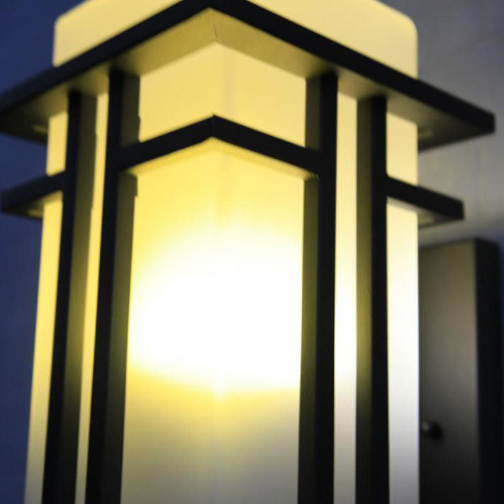 Rectangular Glass Lampshade Outdoor Light