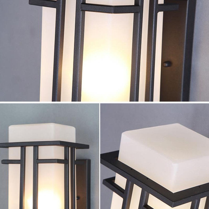 Rectangular Glass Lampshade Outdoor Light