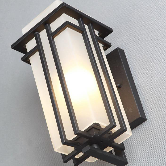 Rectangular Glass Lampshade Outdoor Light