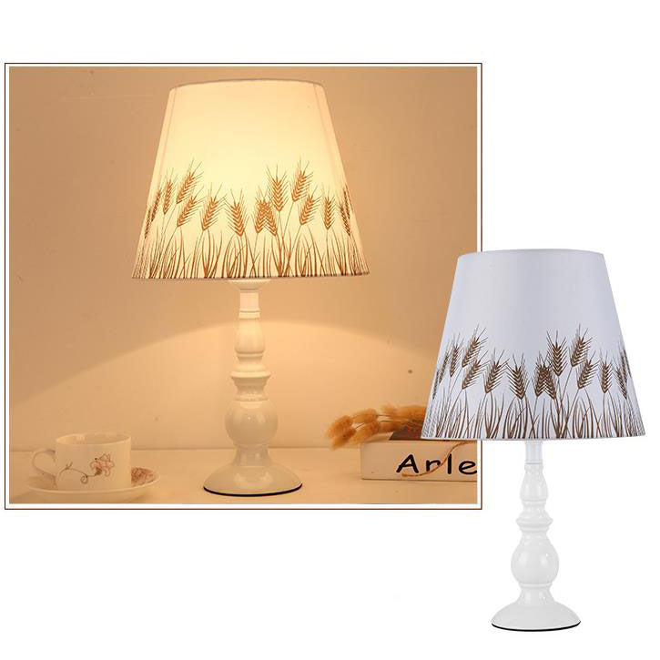 Floral Fabric Iron Vase Table Lamp