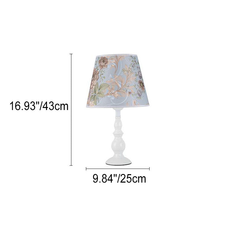 Floral Fabric Iron Vase Table Lamp