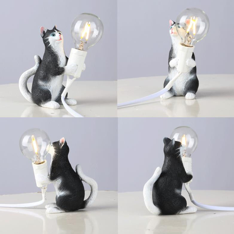 Resin Kitten Decor Mini Table Lamp
