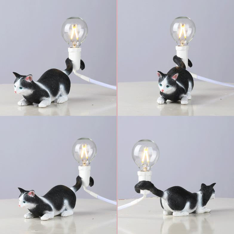Resin Kitten Decor Mini Table Lamp