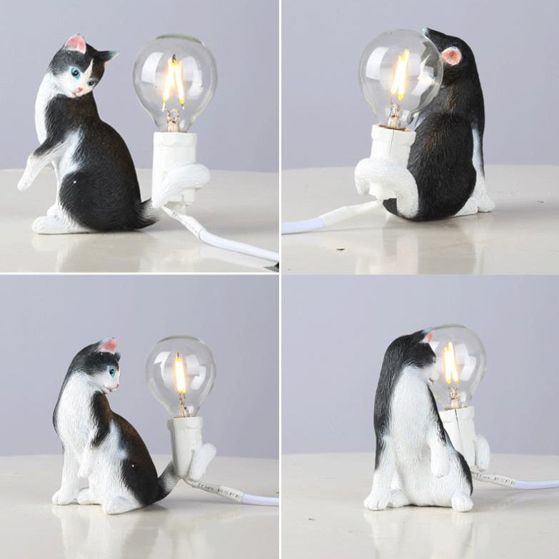 Resin Kitten Decor Mini Table Lamp