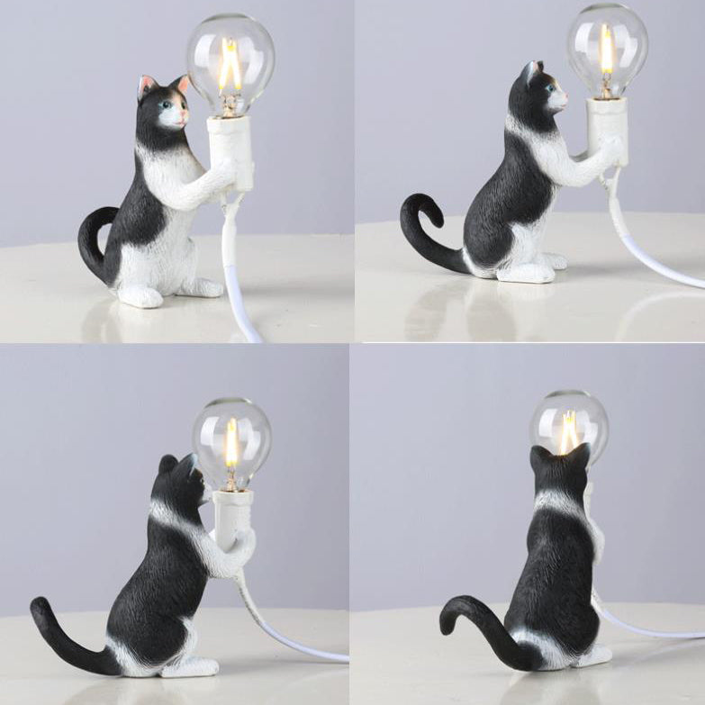 Resin Kitten Decor Mini Table Lamp