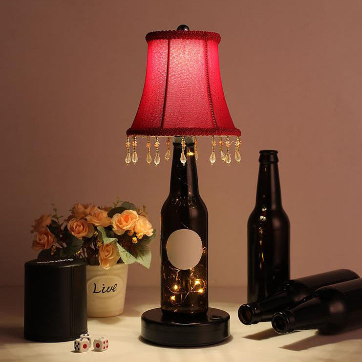 Fabric Lampshade Glass Bottle Table Lamp