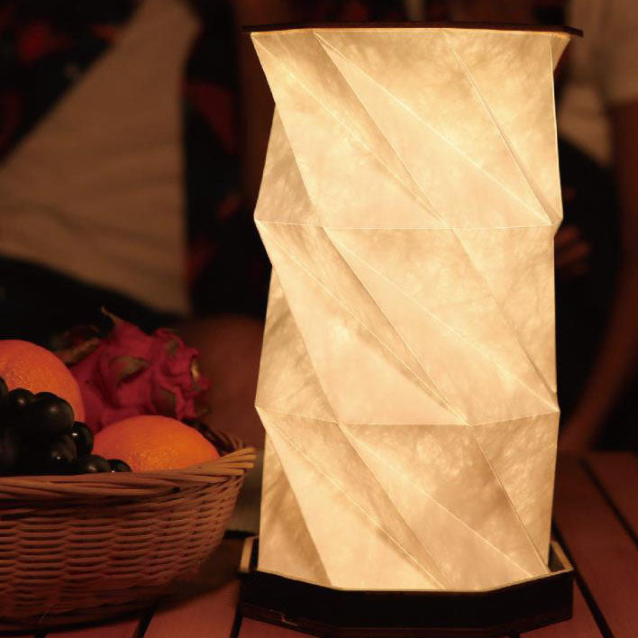 Rotating Foldable Wooden Touch Table Lamp