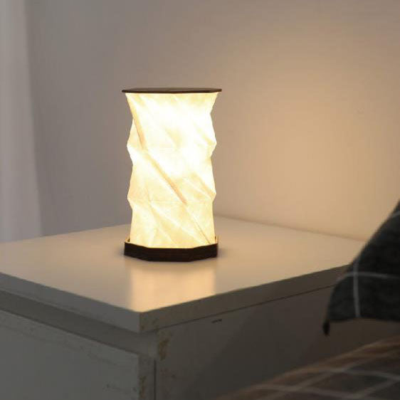 Rotating Foldable Wooden Touch Table Lamp