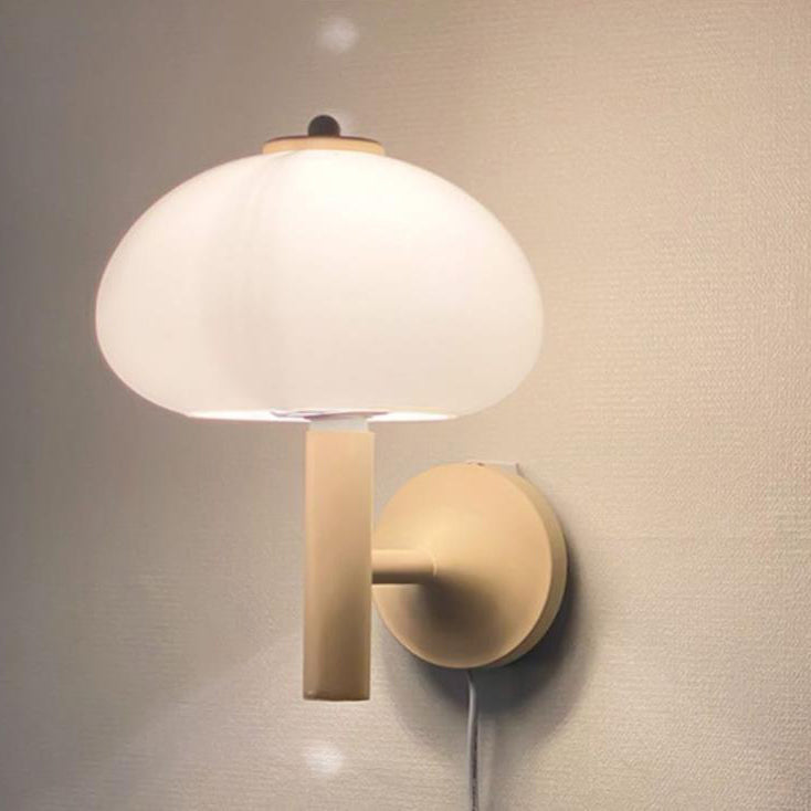 Milk White Iron Glass Wall Lamp