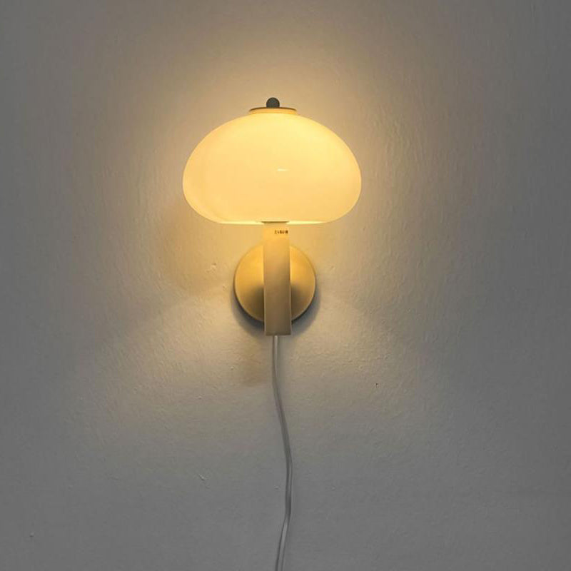 Milk White Iron Glass Wall Lamp