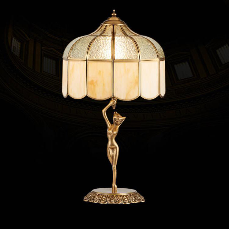Copper Glass Angel Table Lamp