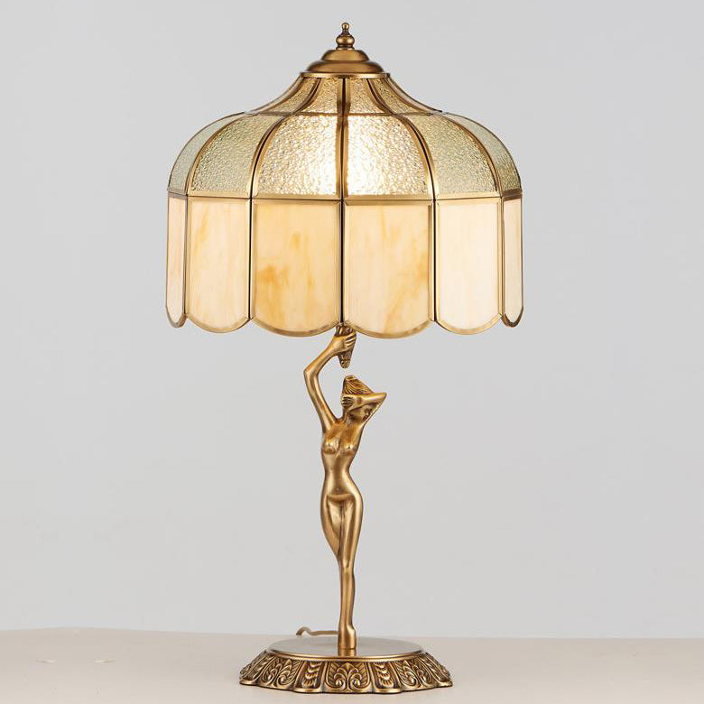 Copper Glass Angel Table Lamp