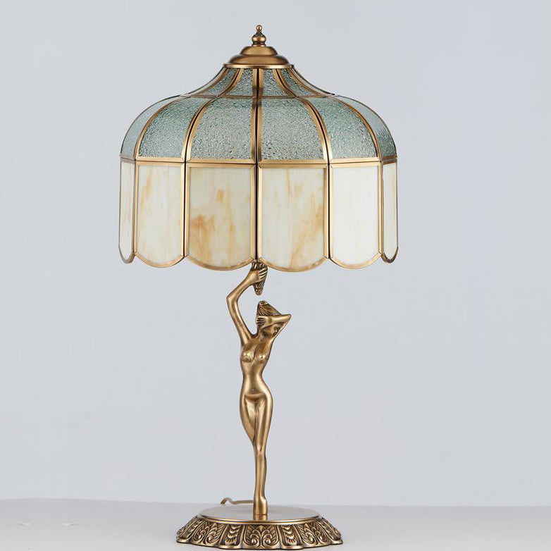 Copper Glass Angel Table Lamp