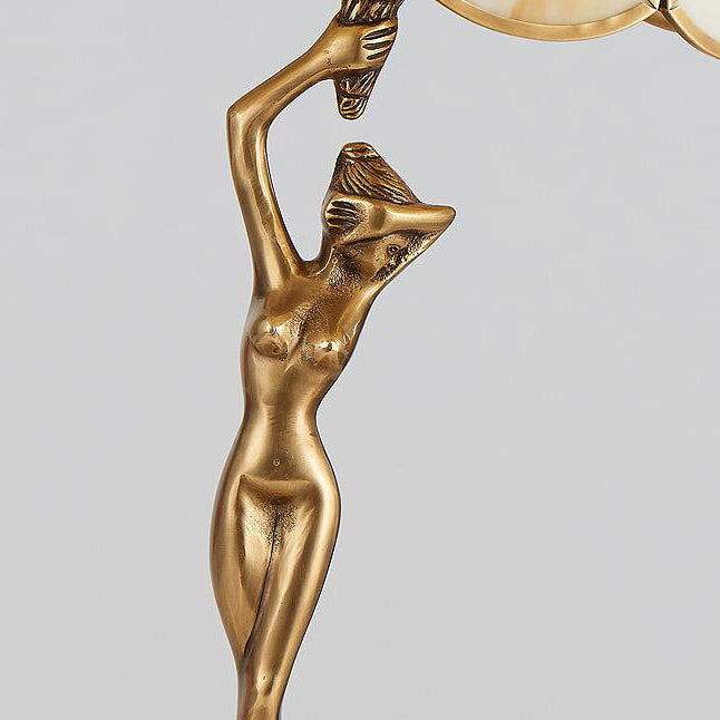 Copper Glass Angel Table Lamp