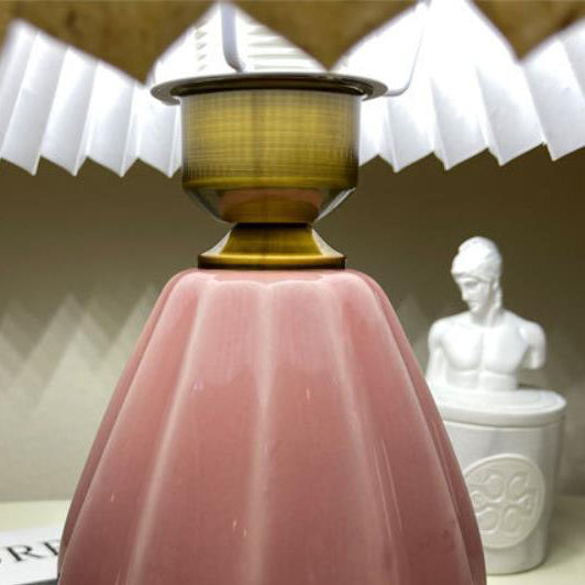 Mushroom Pleated PVC Fabric Table Lamp