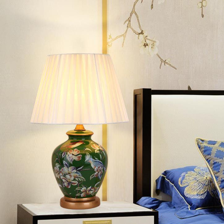 Warm Ceramic Cylindrical Table Lamp