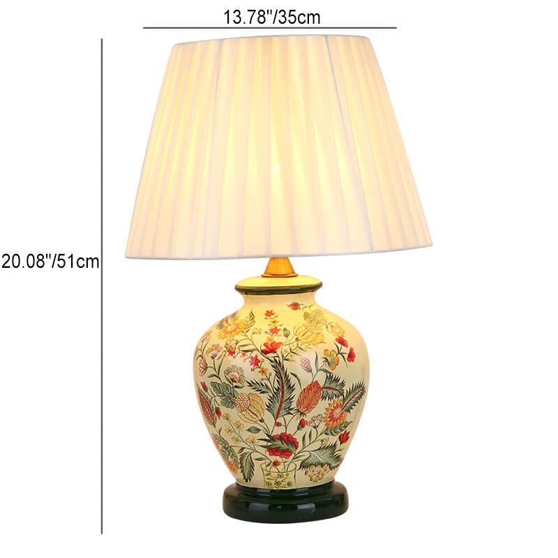 Warm Ceramic Cylindrical Table Lamp