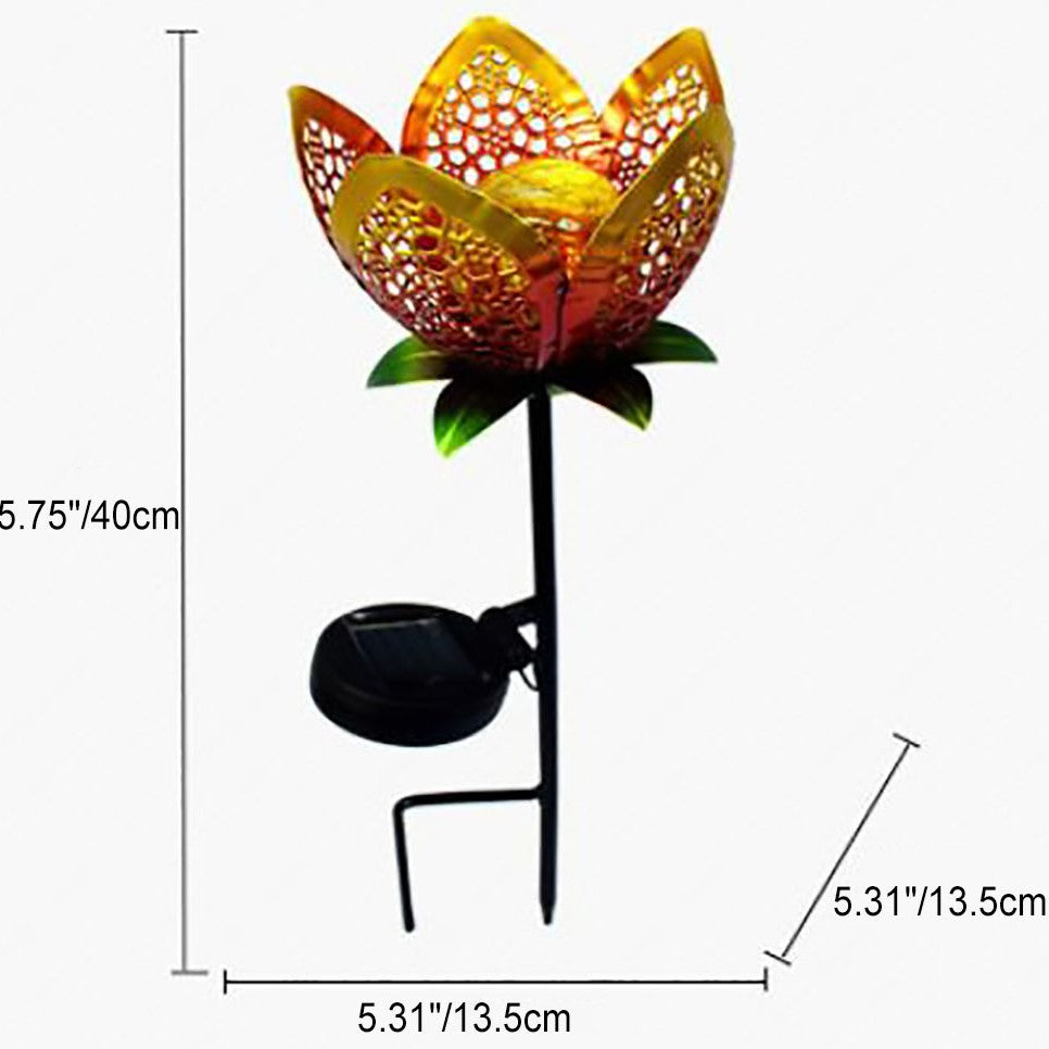 Wrought-Iron Hollow Petals Ground Outdoor Light
