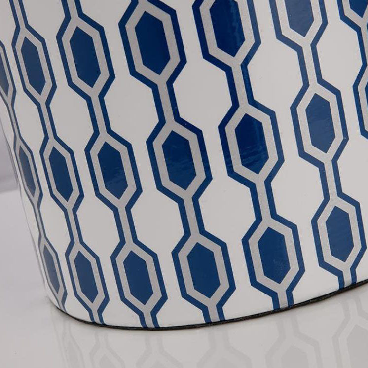 Cylindrical Ceramic Linen Hardware Table Lamp