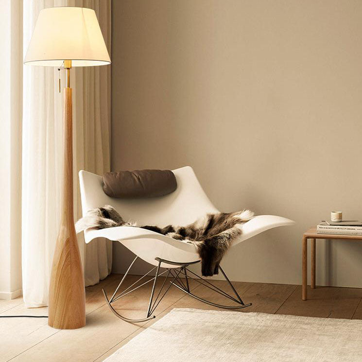 Solid Wood Fabric Floor Lamp
