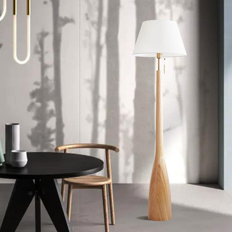 Solid Wood Fabric Floor Lamp