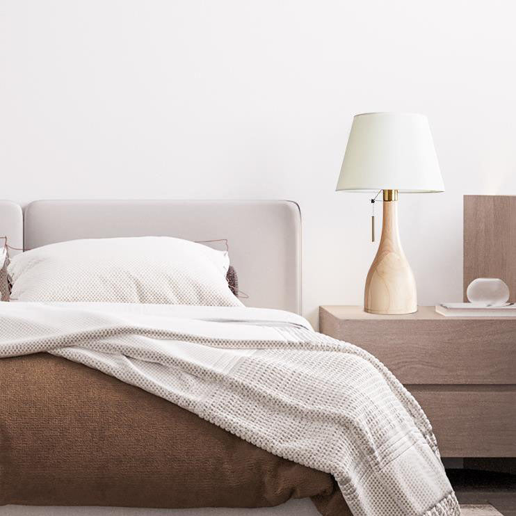 Vase Solid Wood Fabric Table Lamp