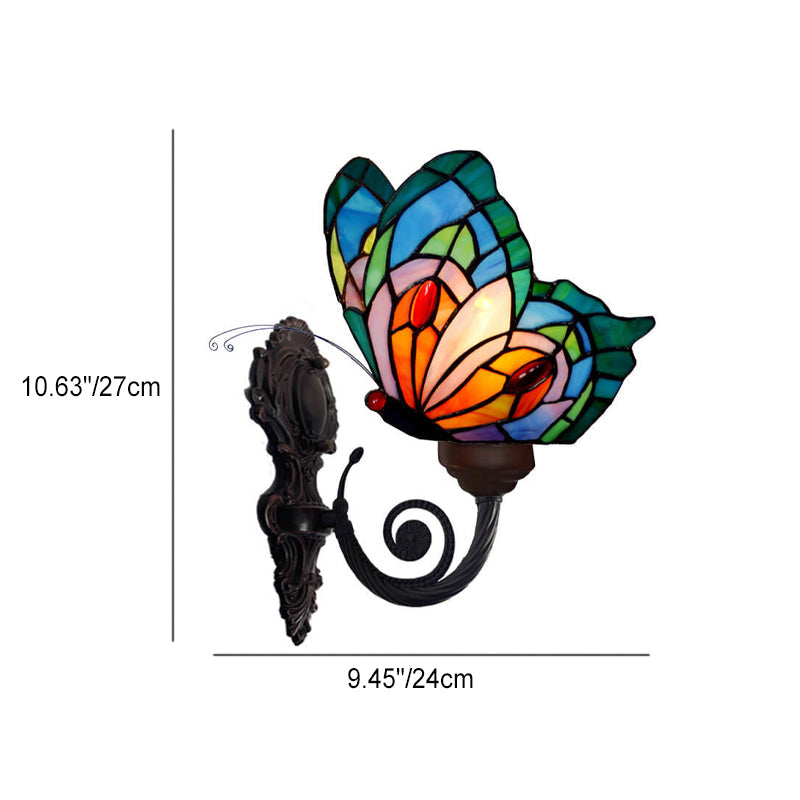 Stained Glass Butterfly Wall Lamp