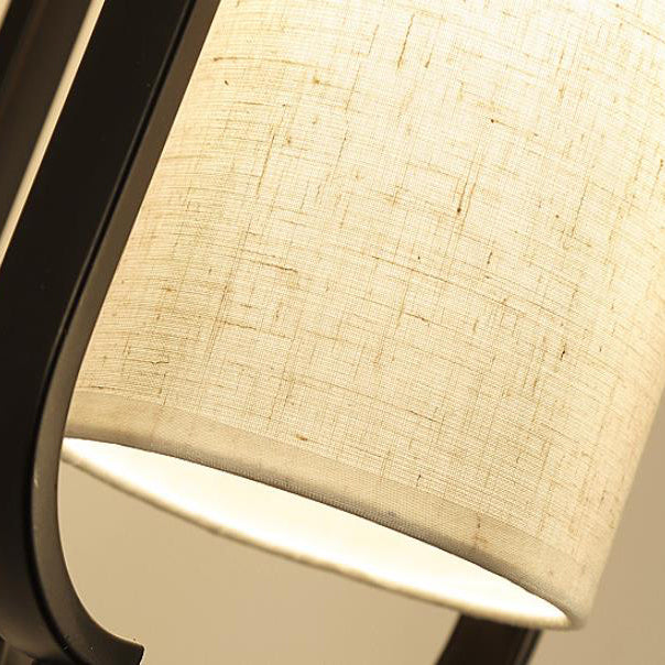 Iron Frame Tassel Fabric Wall Lamp