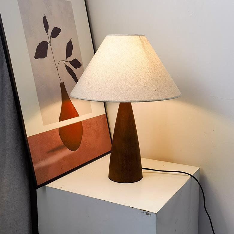 Mushroom Solid Wood PVC Table Lamp
