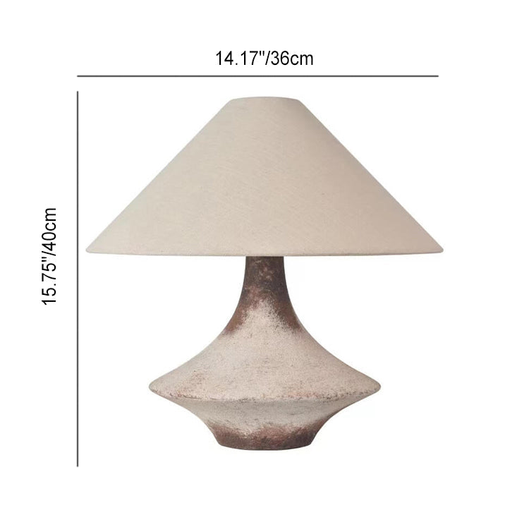 Cone Vase Ceramic Fabric Table Lamp